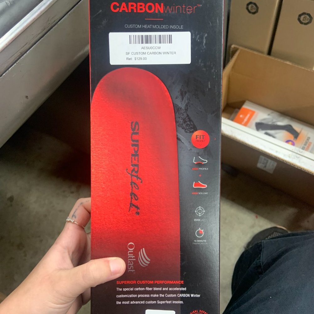 NWT Superfeet Custom Carbon Winter Insoles - Size C, D & F